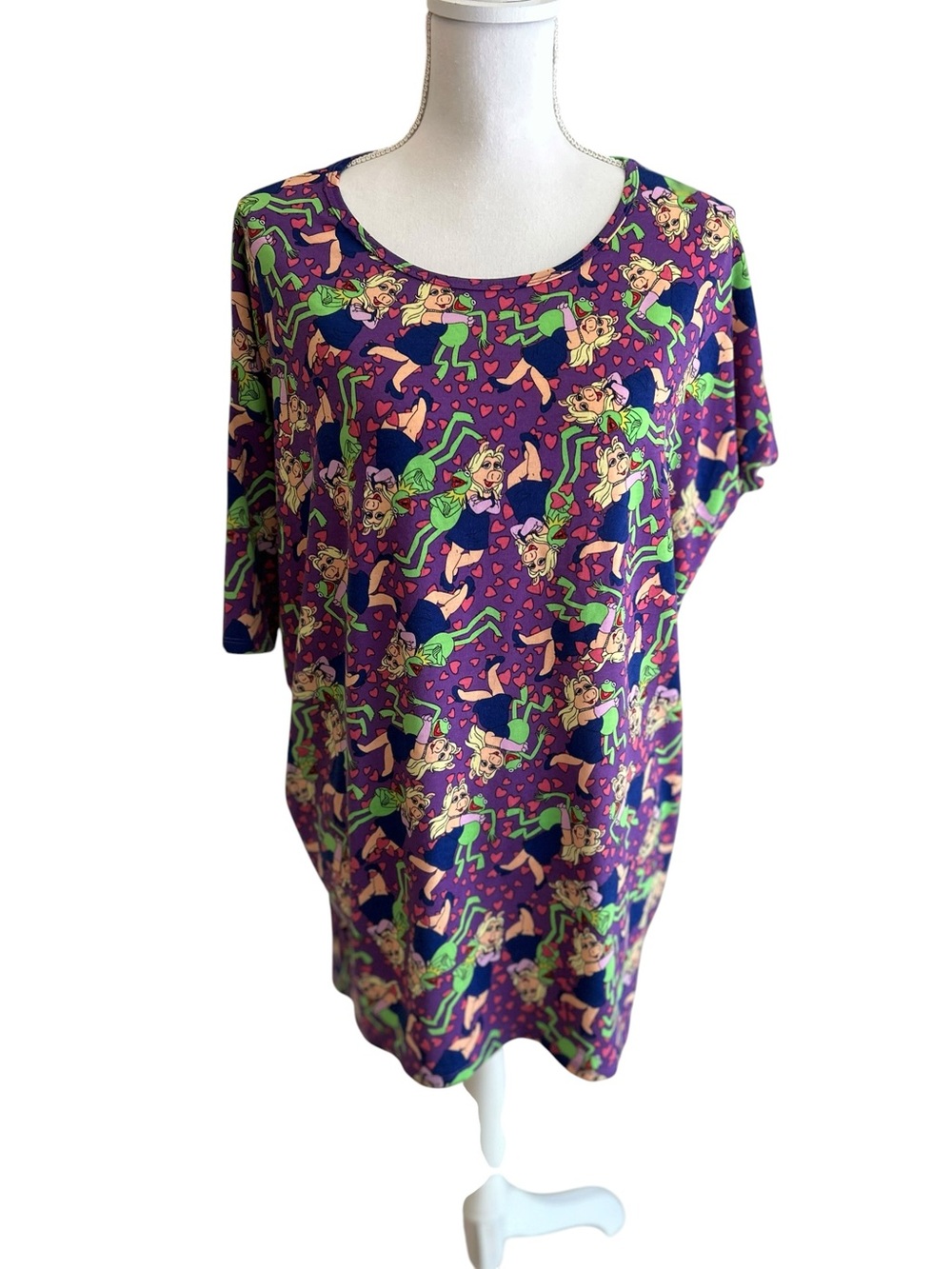 LuLaRoe Irma Tunic Top Ms Piggy Kermit Size Medium